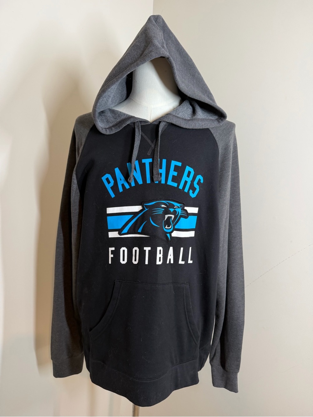 NFL Carolina Panthers Men’s Black Blue -SZ XL- Hoodie Hooded Sweatshirt